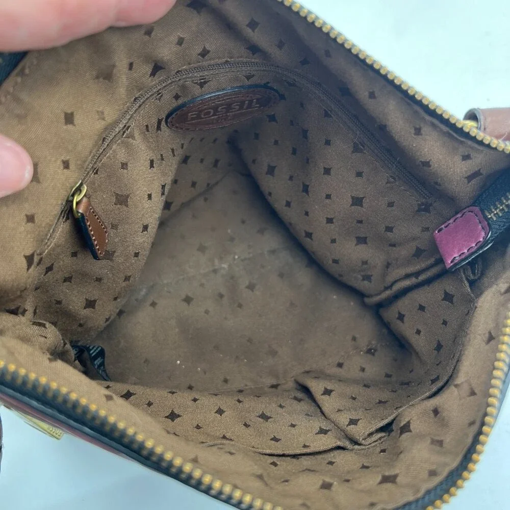 Fossil Explorer Two-Tone Leather Crossbody Bag‎